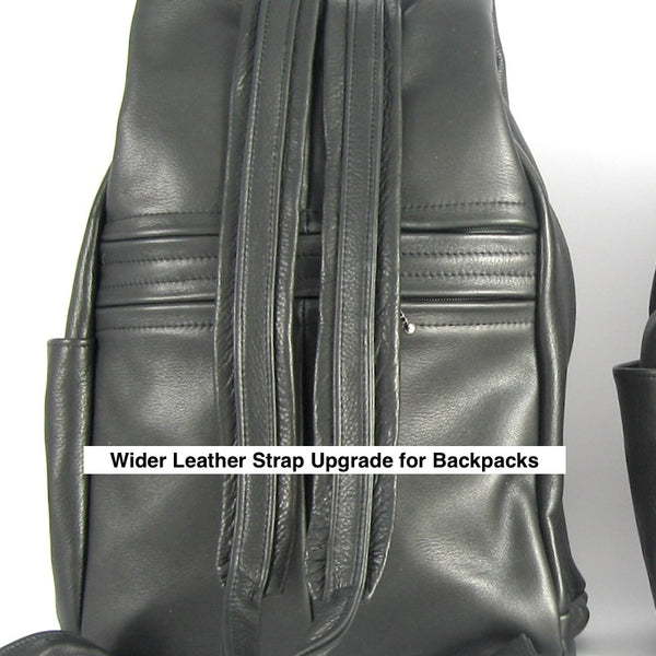 Leather wider strap upgrade for any backpack