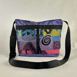 223L Cross-body Large Organizer Purse in Balistic or Ripstop Nylon with fabric accent pockets