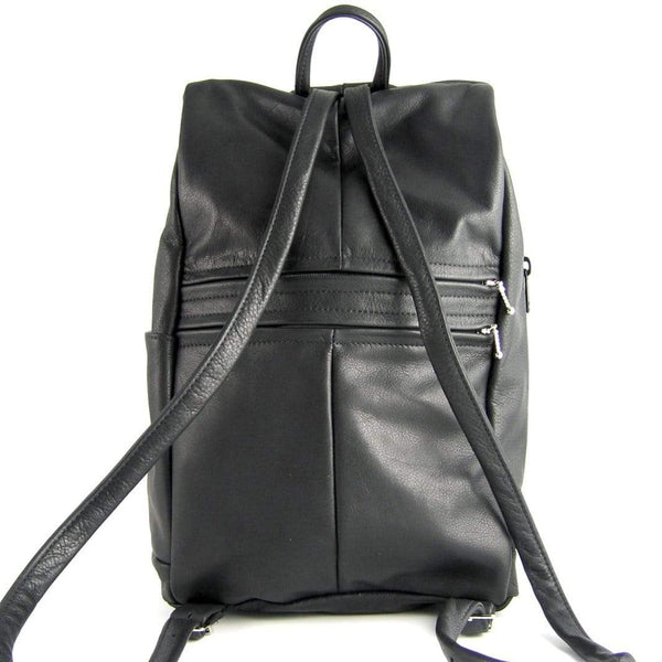 968 Medium Side Entry Leather Backpack in solid colors