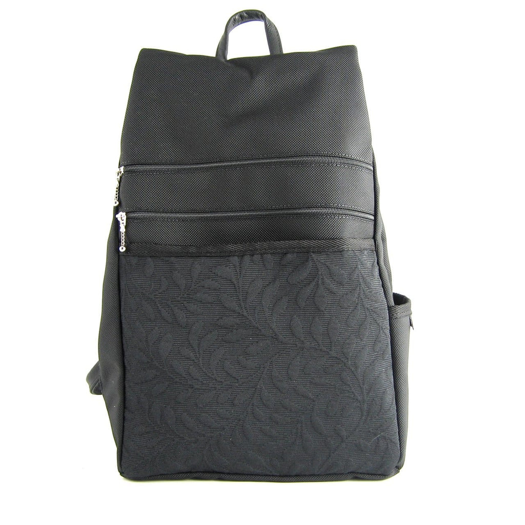 Black purse offers side backpack