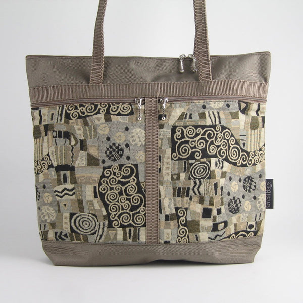 Large Tote Bag in Khaki Nylon #L